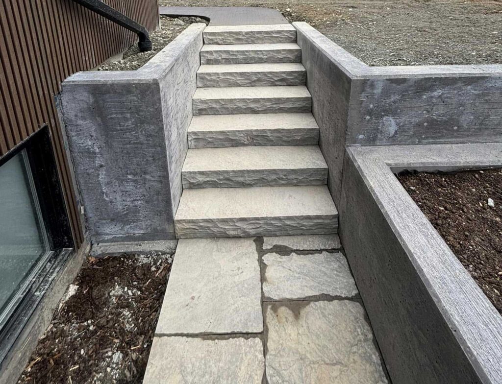 concrete stairs and walls